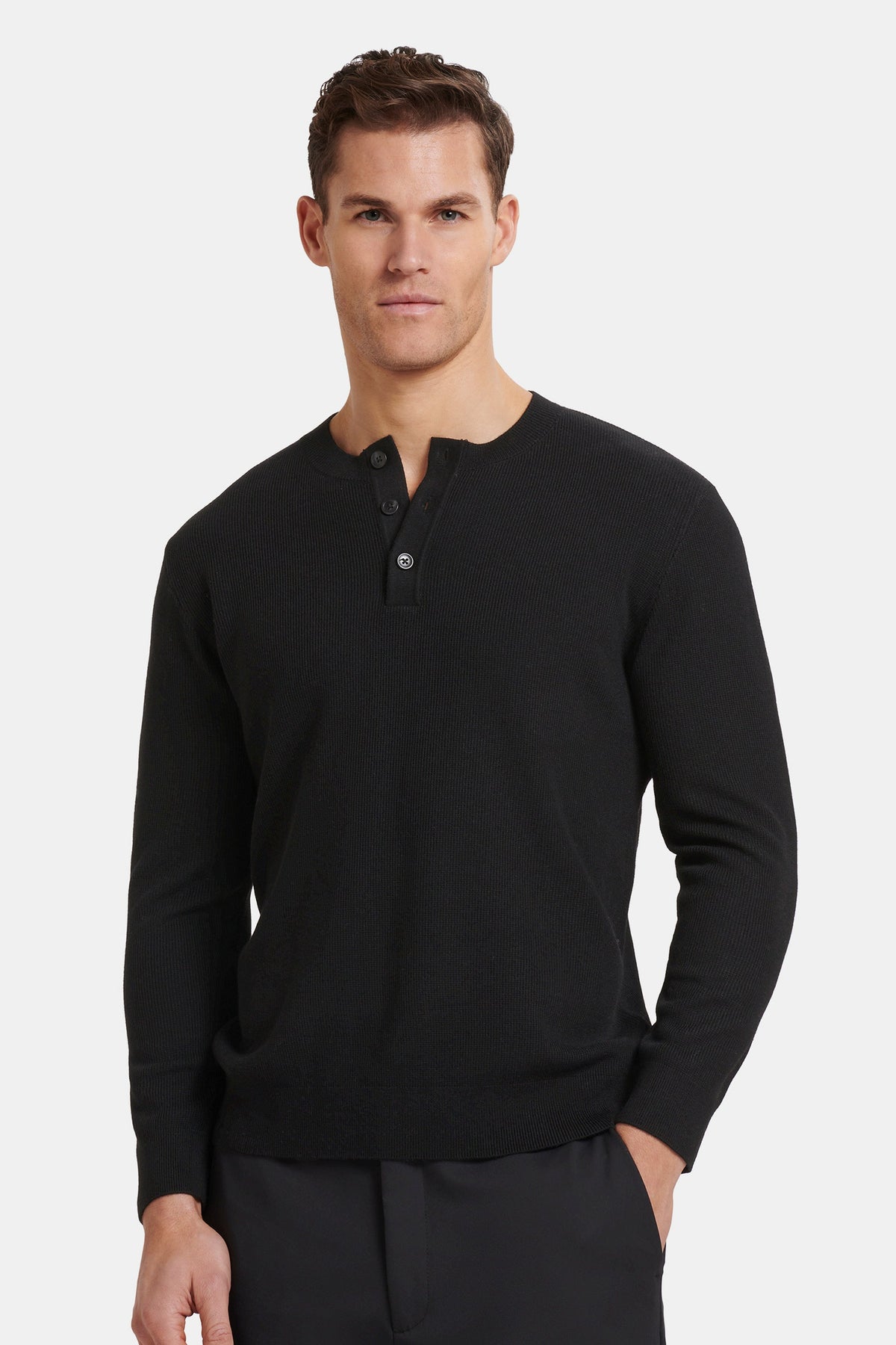 THE BARNA HENLEY SWEATER