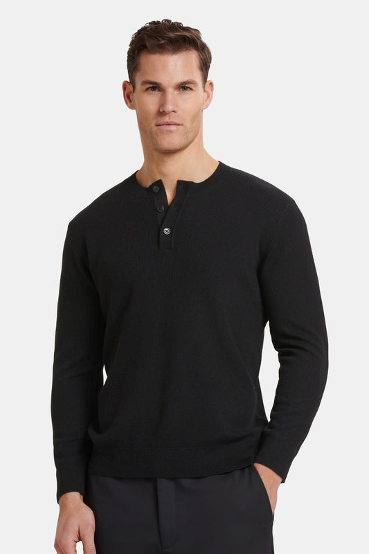 THE BARNA HENLEY SWEATER