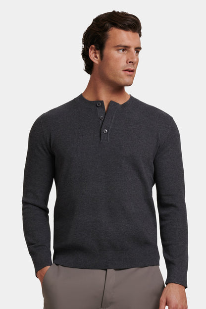THE BARNA HENLEY SWEATER