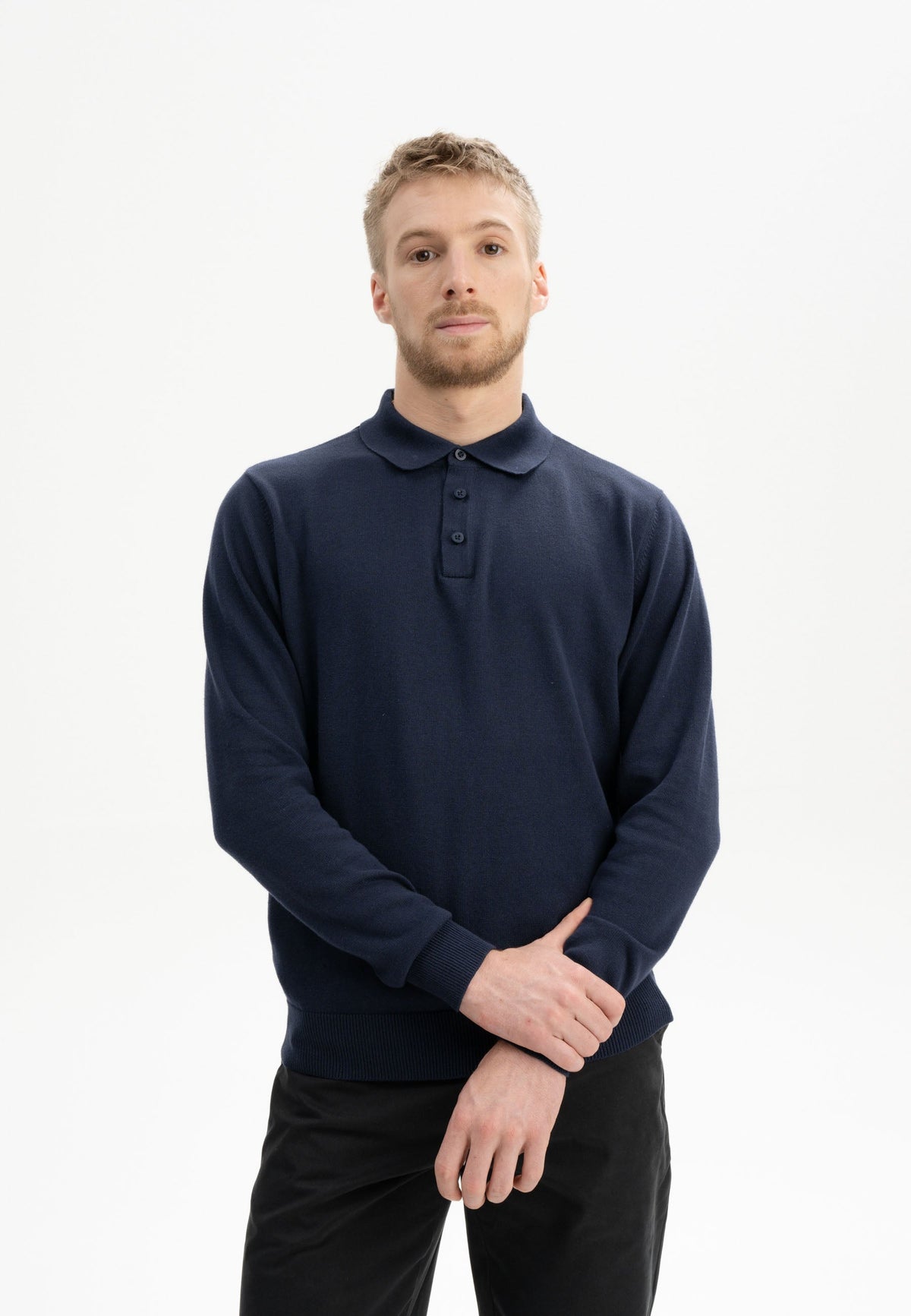 Langarm Strick Poloshirt Style HARISH