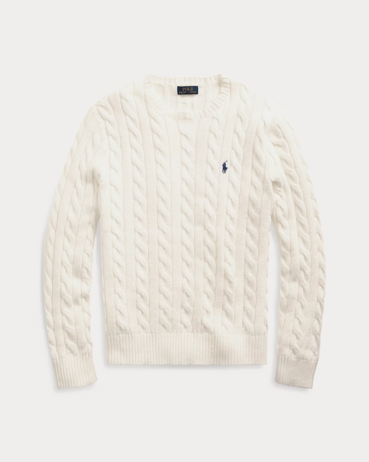 Maglione classico RL in cotone a trecce