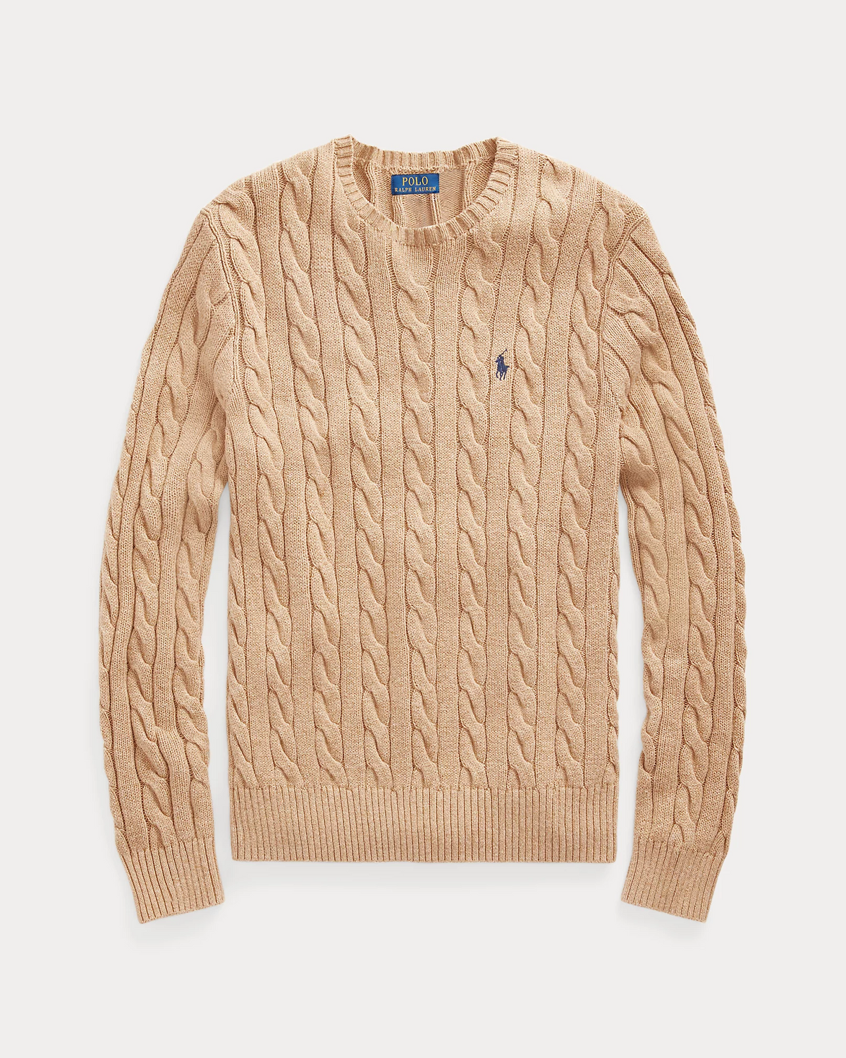 Maglione classico RL in cotone a trecce
