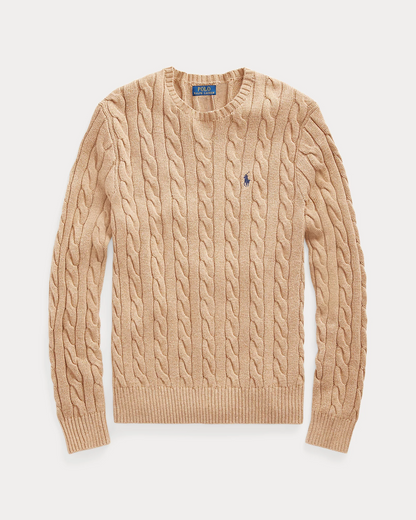 Maglione classico RL in cotone a trecce
