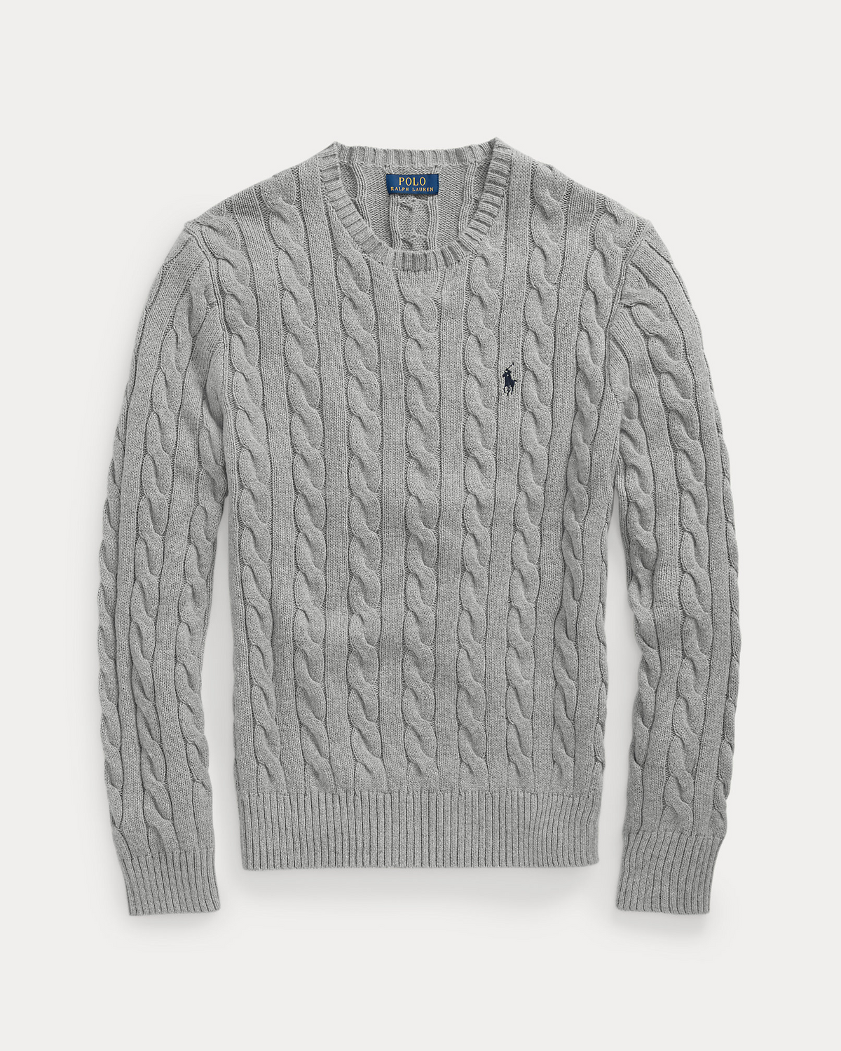 Maglione classico RL in cotone a trecce