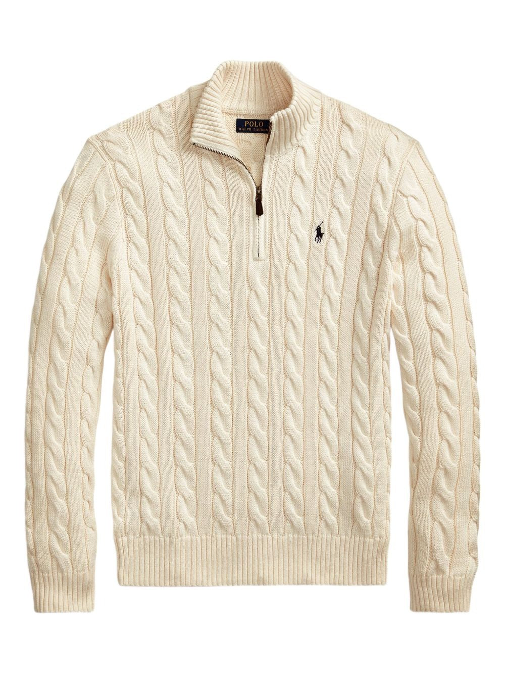 RL Classic cable-knit cotton zip-neck sweater