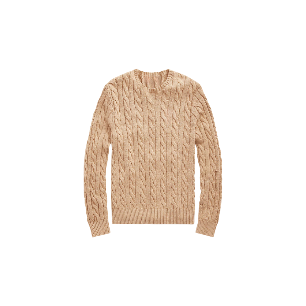 Classic RL Cable-Knit Cotton Sweater - Beige