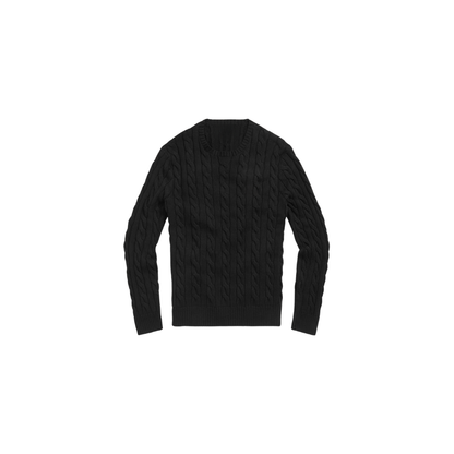 Classic RL Cable-Knit Cotton Sweater - Black